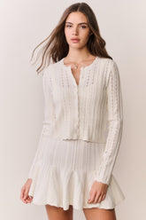 Peridot Stretch Pointelle Cardigan | Loveshackfancy for sale