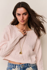 Filomena Cropped Cable Knit Pullover | Loveshackfancy outlet