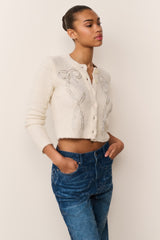 Leocadia Wool-Blend Embellished Cardigan | Loveshackfancy on sale