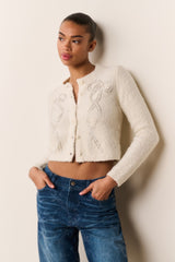 Leocadia Wool-Blend Embellished Cardigan | Loveshackfancy on sale