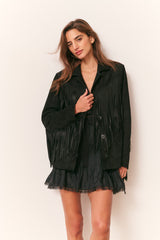 Geraline Black Suede Fringe Jacket | Loveshackfancy outlet