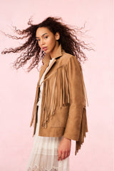 Geraline Suede Fringe Jacket | Loveshackfancy discount