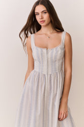 Majory Cotton Bustier Midi Dress | Loveshackfancy US