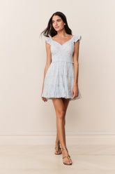 Presline Floral Wreath Print Mini Dress | Loveshackfancy discount