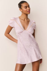 Sylara Silk-Blend Bow Jacquard Mini Dress | Loveshackfancy for sale