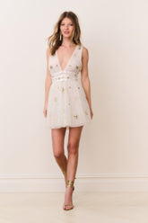 Lawton Celestial Embellished Tulle Mini Dress | Loveshackfancy outlet