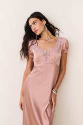 Taylis Satin Lace Maxi Dress | Loveshackfancy discount