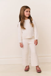 Little Girls Sallie Cable Knit Pullover | Loveshackfancy online