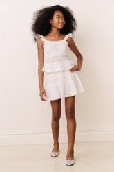 Tween Melsy Crystal Bow Cotton Top | Loveshackfancy on sale