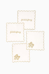Gilded Bow Cocktail Napkins - Set Of 4 | Loveshackfancy US