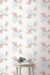 Rosa Beaux Pastel Blue Peel + Stick Wallpaper | Loveshackfancy online