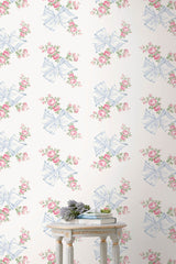 Rosa Beaux Pastel Blue Peel + Stick Wallpaper | Loveshackfancy online