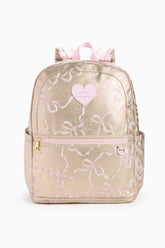 STATE x LoveShackFancy Gold Kane Double Pocket Backpack | Loveshackfancy US
