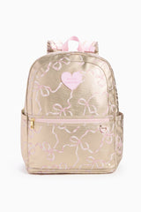 STATE x LoveShackFancy Gold Kane Double Pocket Backpack | Loveshackfancy US