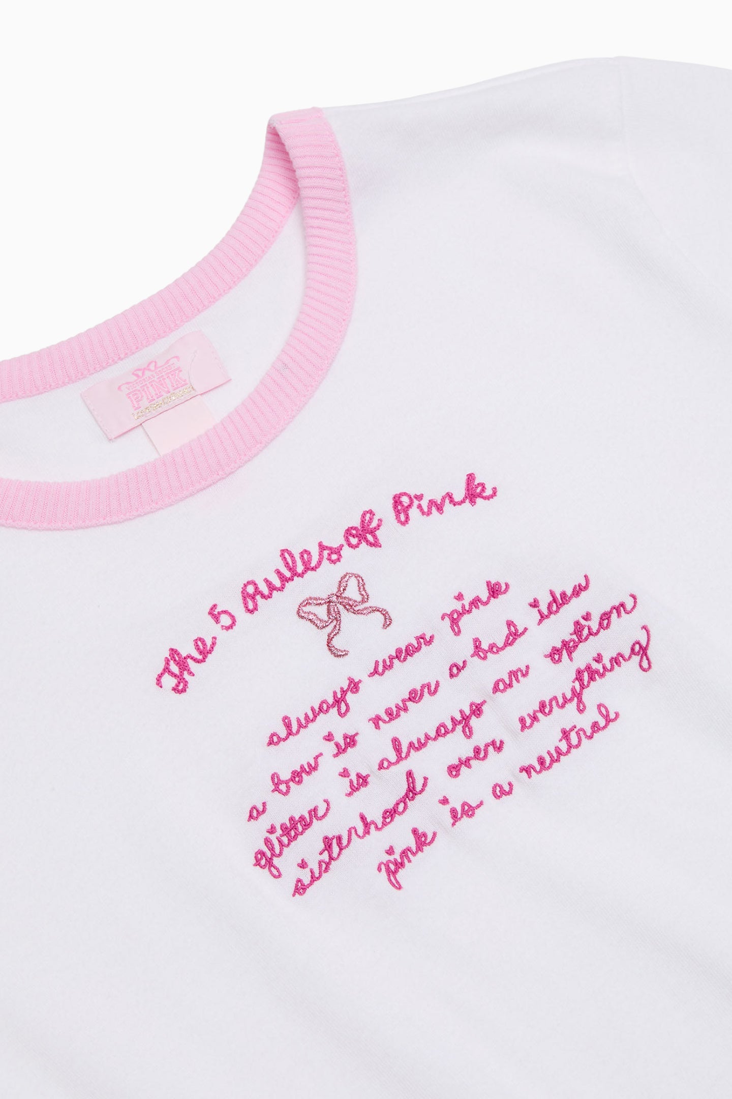 PINK x LoveShackFancy Cotton Baby Tee | Loveshackfancy on sale