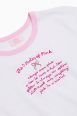 PINK x LoveShackFancy Cotton Baby Tee | Loveshackfancy on sale