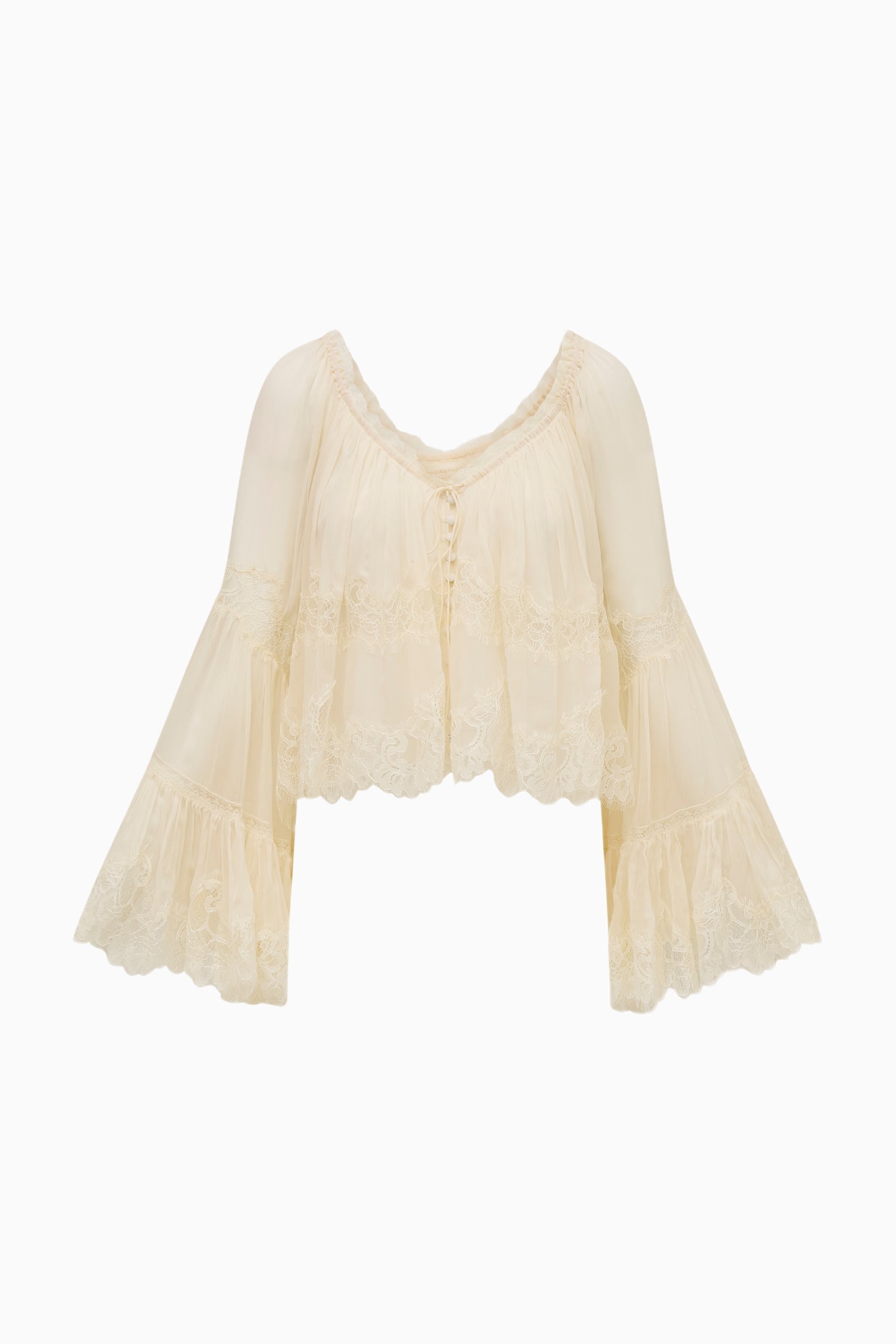 Darline Chiffon Lace Blouse | Loveshackfancy US