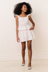 Tween Melsy Crystal Bow Cotton Top | Loveshackfancy on sale