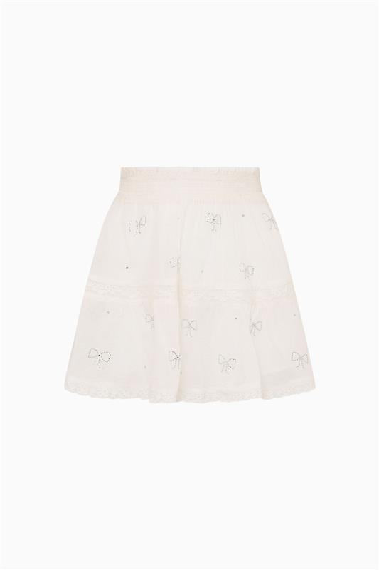 Tween Silano Crystal Bow Cotton Skirt | Loveshackfancy US