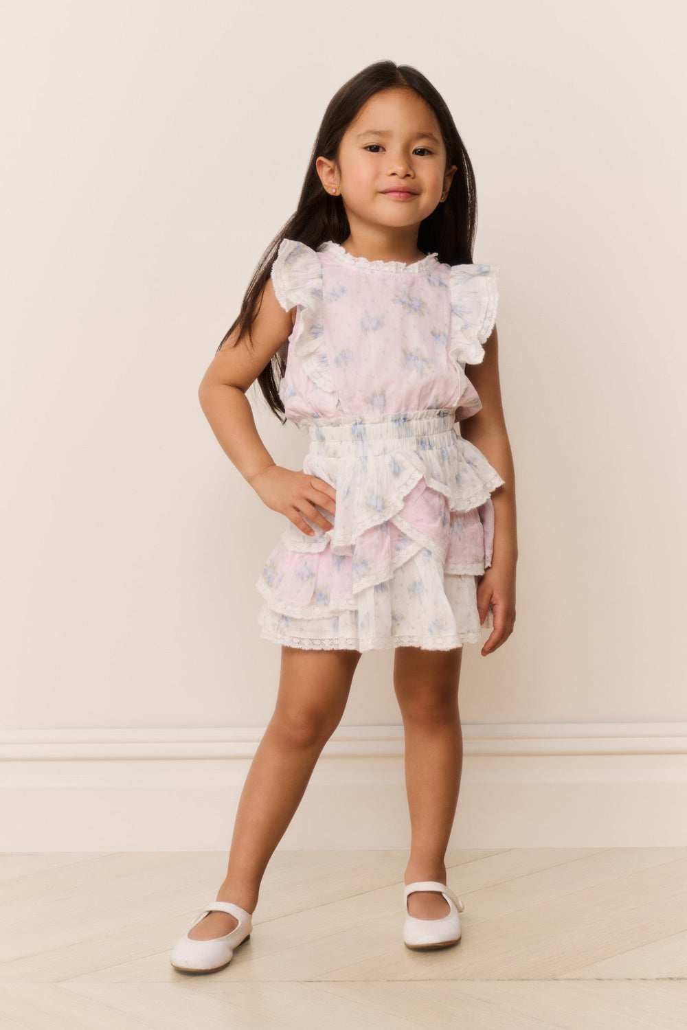 Little Girls Decker Mixed Print Dress | Loveshackfancy US