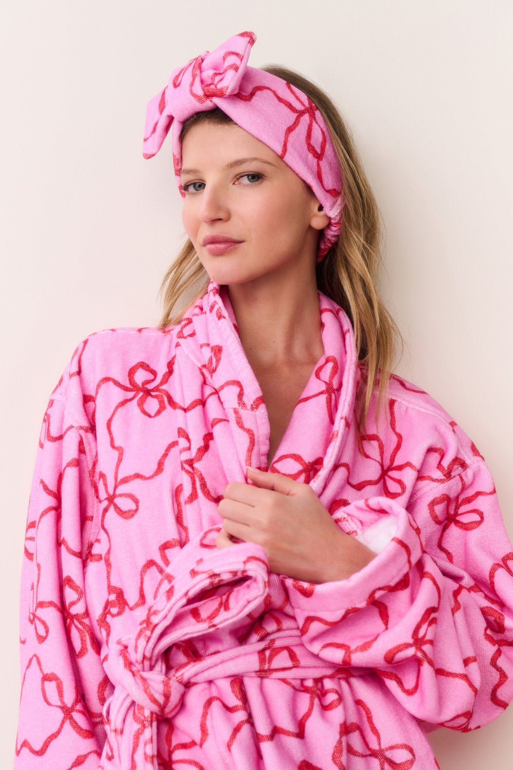 Bow Print Face Wash Beauty Headband | Loveshackfancy US