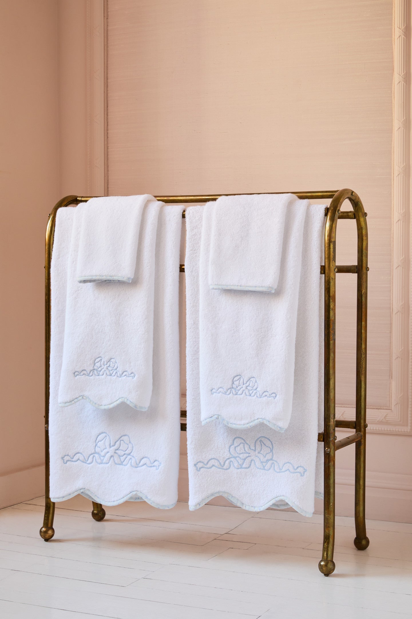 Bow-Embroidered Bath Towel | Loveshackfancy on sale