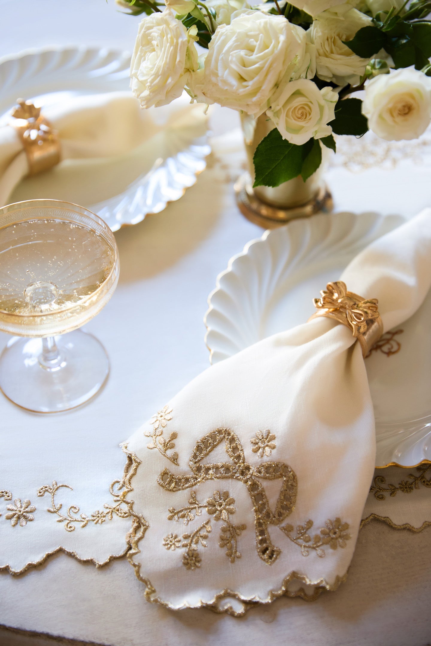 Heirloom Gold Bow Napkin Ring Set - Set Of 4 | Loveshackfancy discount