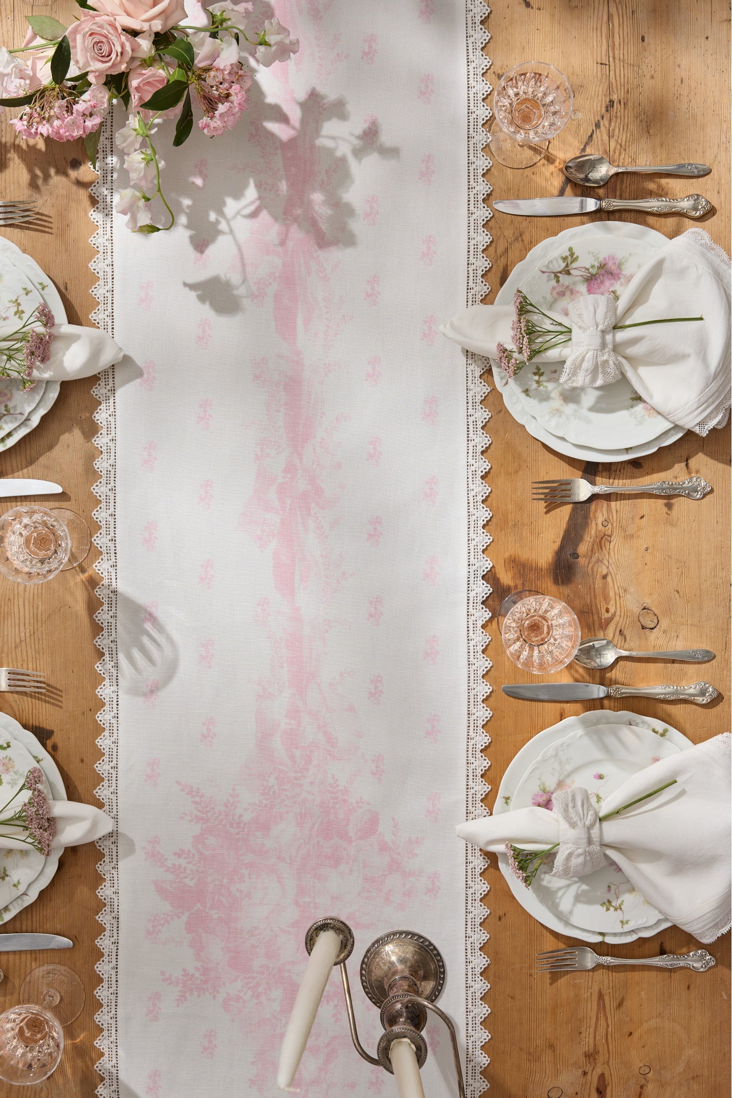 Pink Printed Victorian Table Runner | Loveshackfancy for sale