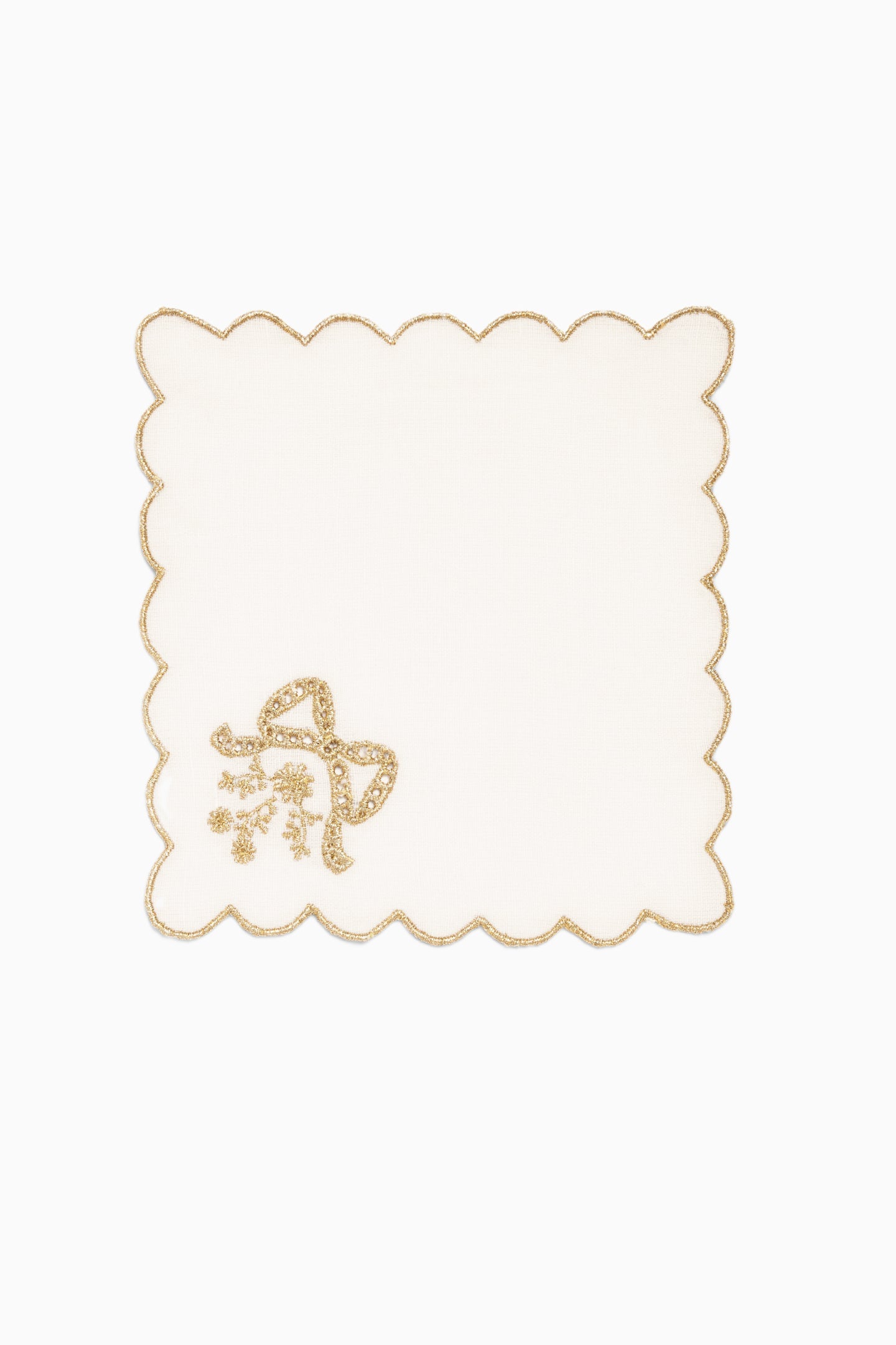 Gilded Bow Cocktail Napkins - Set Of 4 | Loveshackfancy US