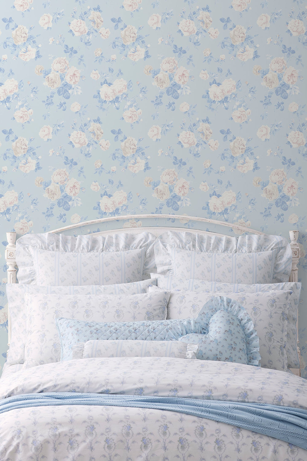 Whisper Blue Peel + Stick Wallpaper | Loveshackfancy online