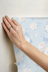 Whisper Blue Peel + Stick Wallpaper | Loveshackfancy online