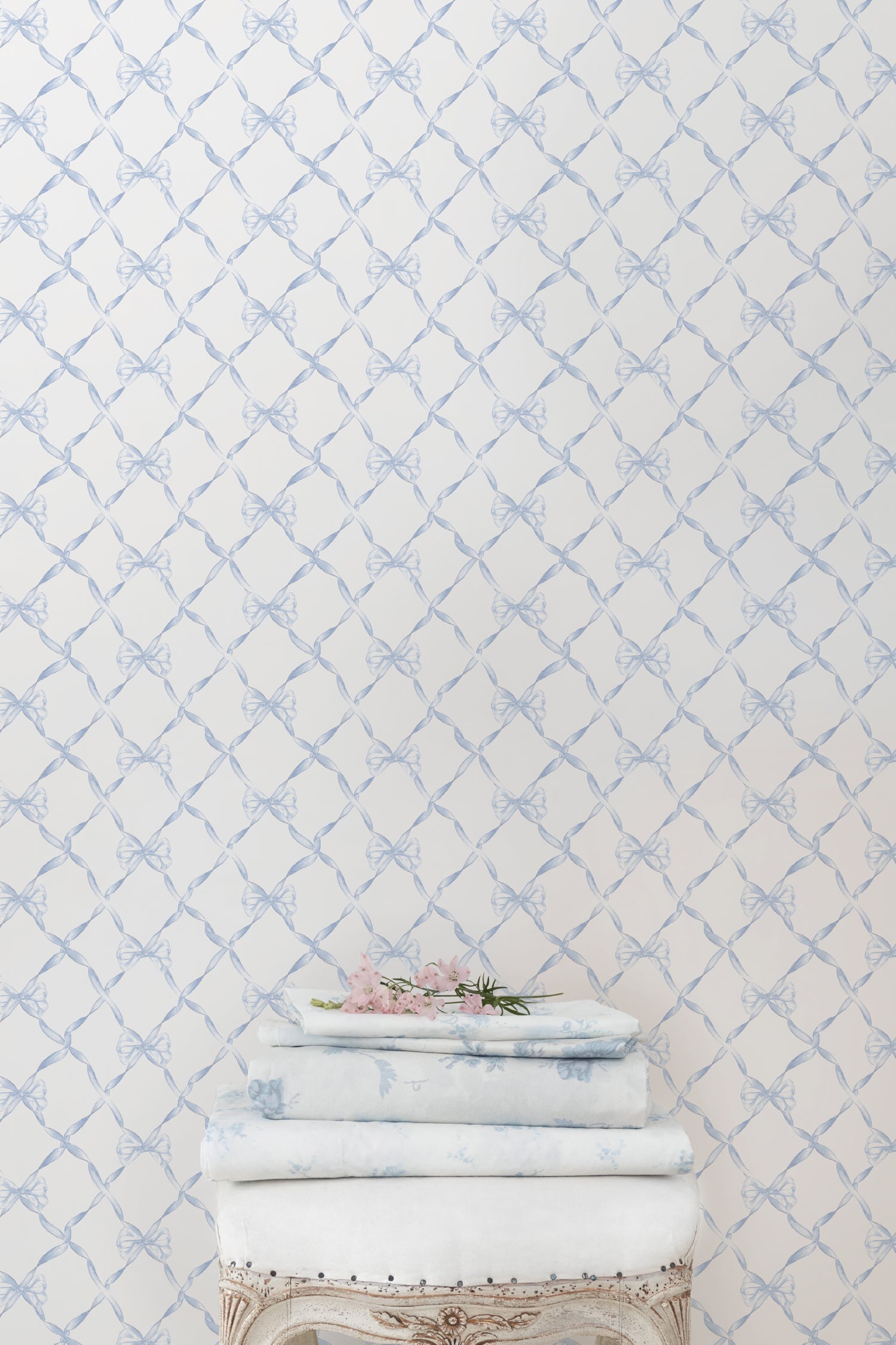 Baby Bow Blue Bella Standard Wallpaper | Loveshackfancy sale
