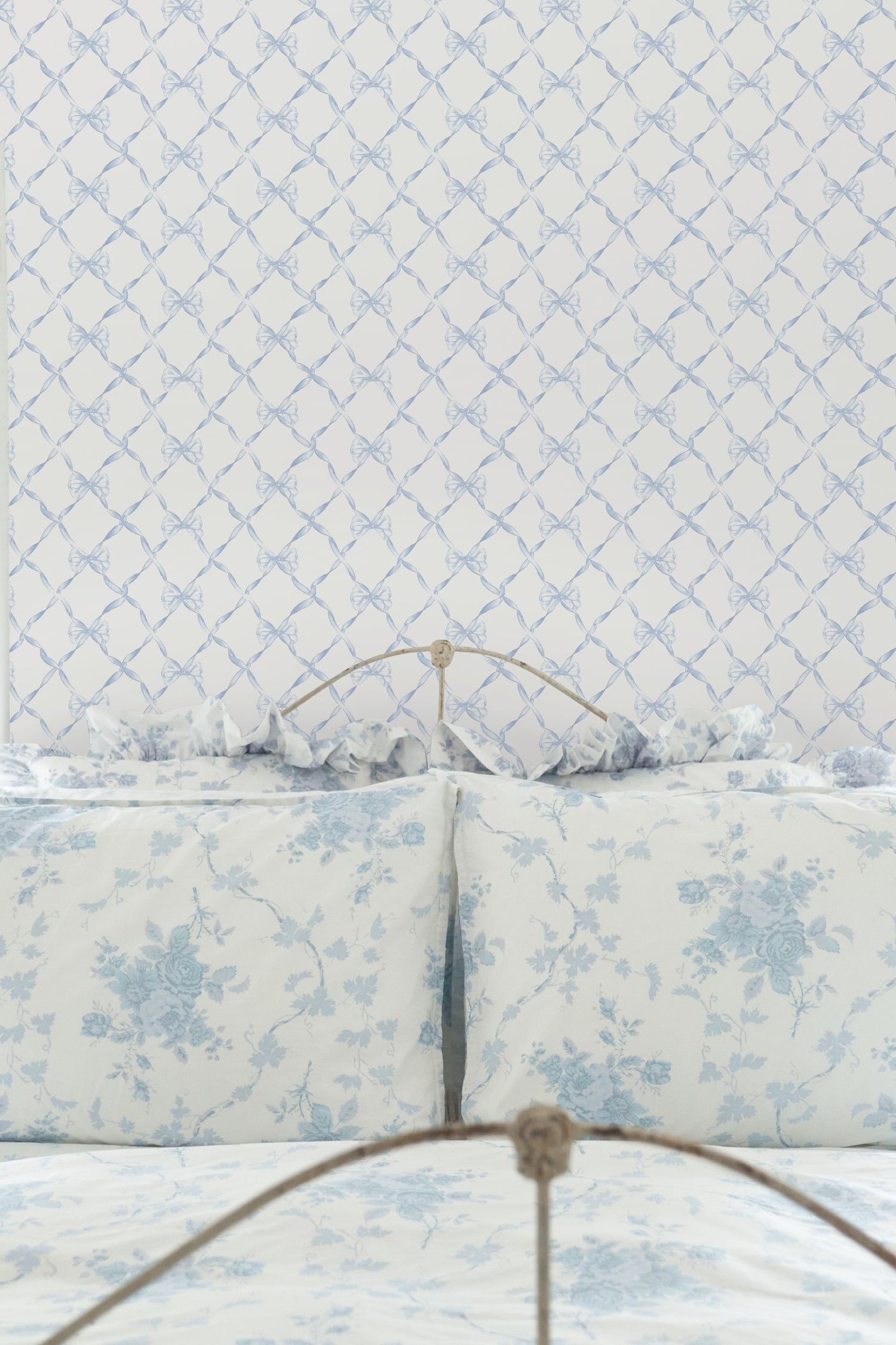 Baby Bow Blue Bella Standard Wallpaper | Loveshackfancy sale