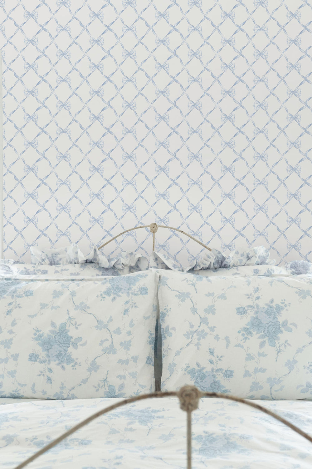 Baby Bow Blue Bella Standard Wallpaper | Loveshackfancy sale