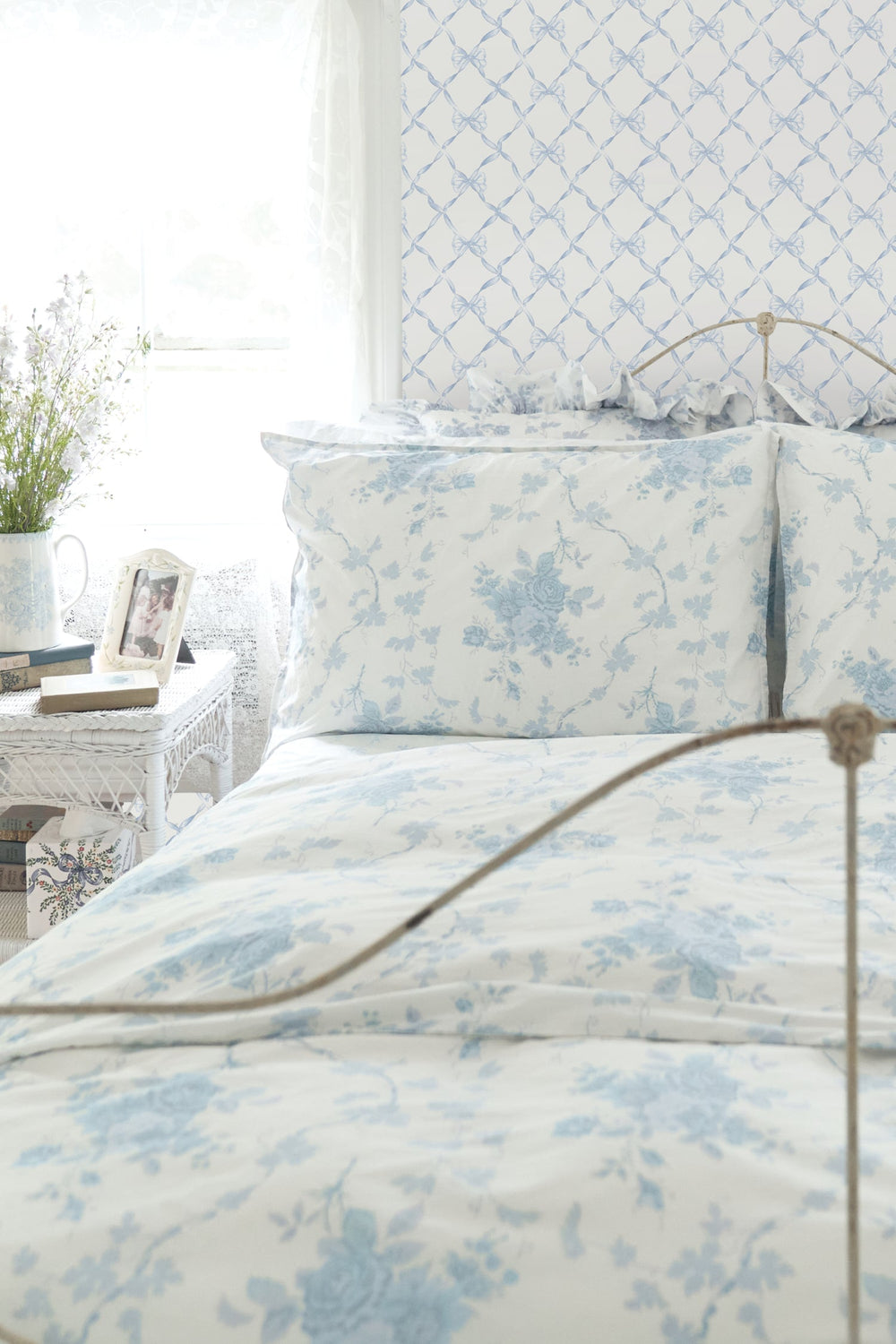 Baby Bow Blue Bella Standard Wallpaper | Loveshackfancy sale
