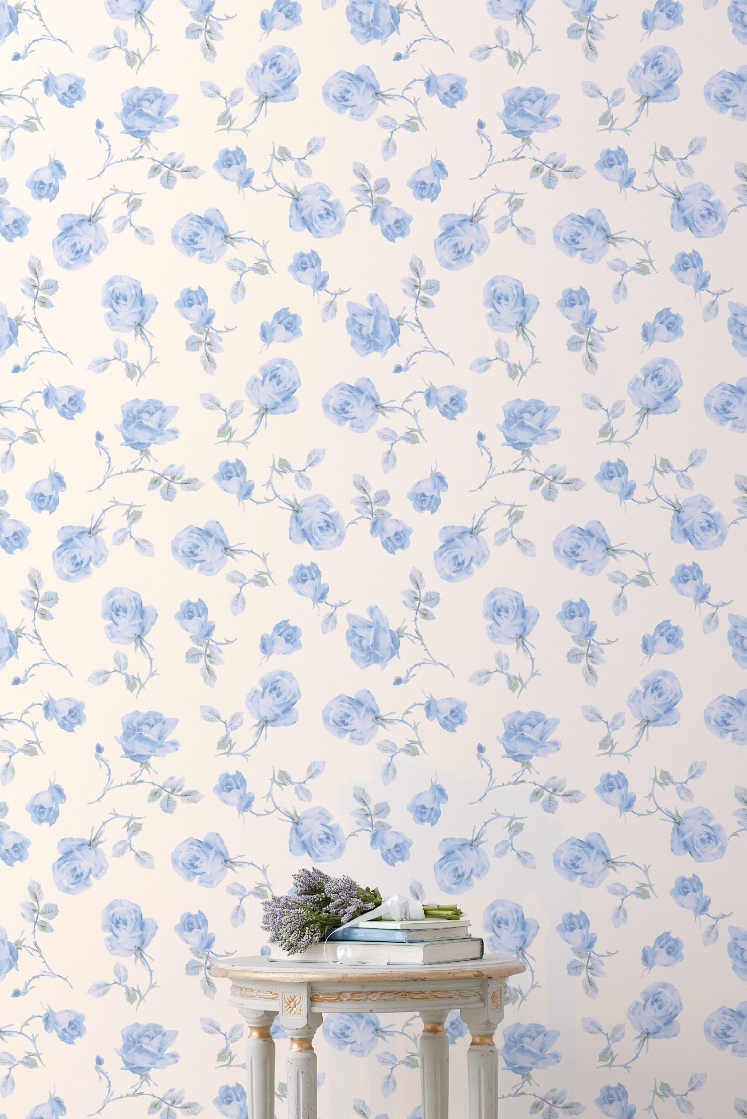 Ribbon Rosa French Blue Standard Wallpaper | Loveshackfancy for sale