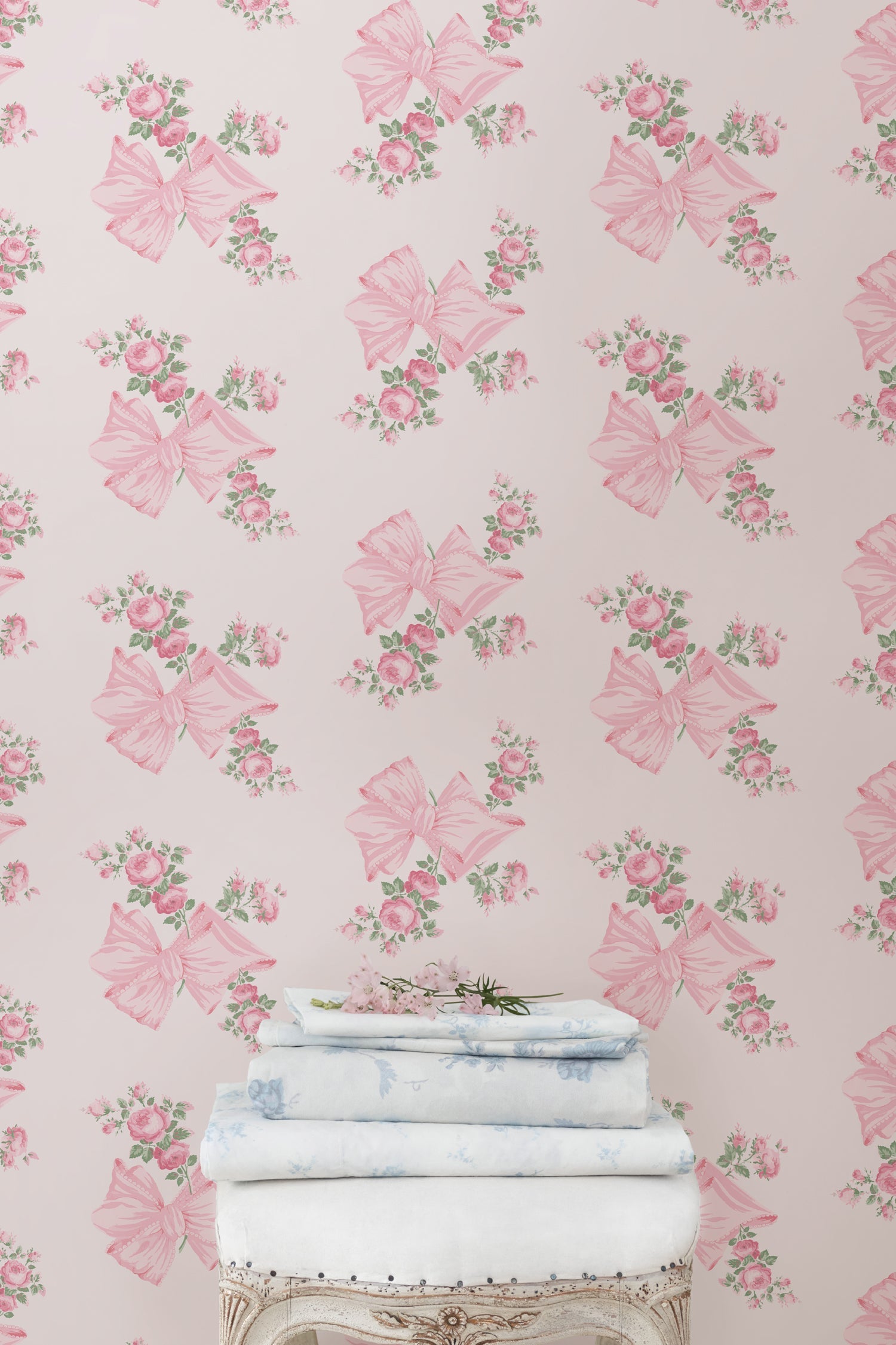 Rosa Beaux Pink Mint Standard Wallpaper | Loveshackfancy outlet